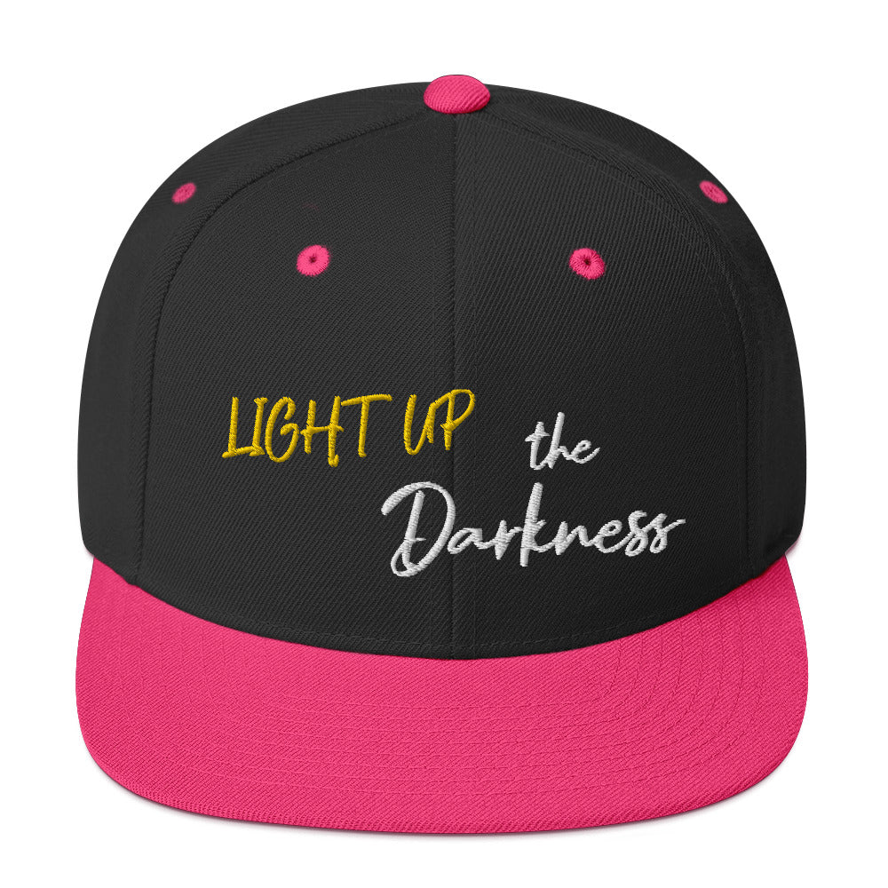 Light up the Darkness Snapback hat (white lettering)