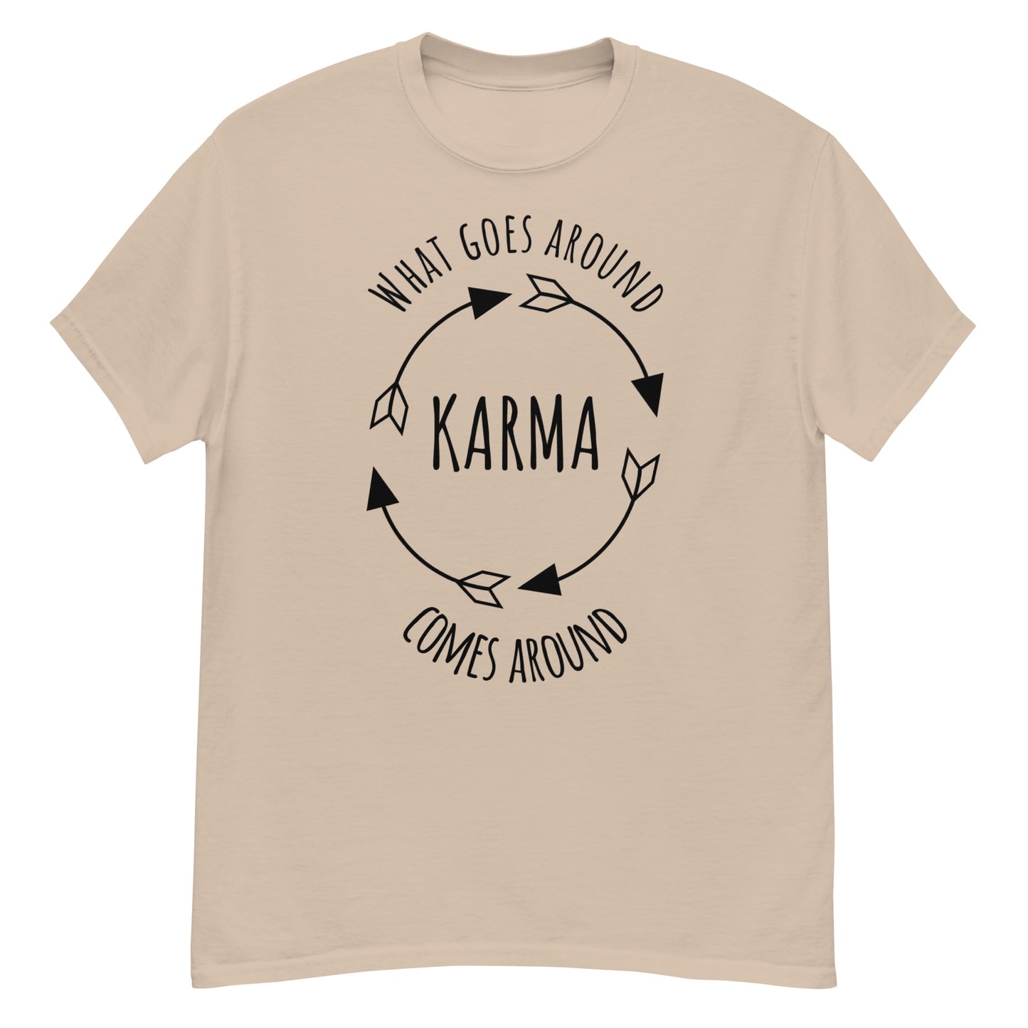 KARMA - what goes around come around - classic tee (black lettering)