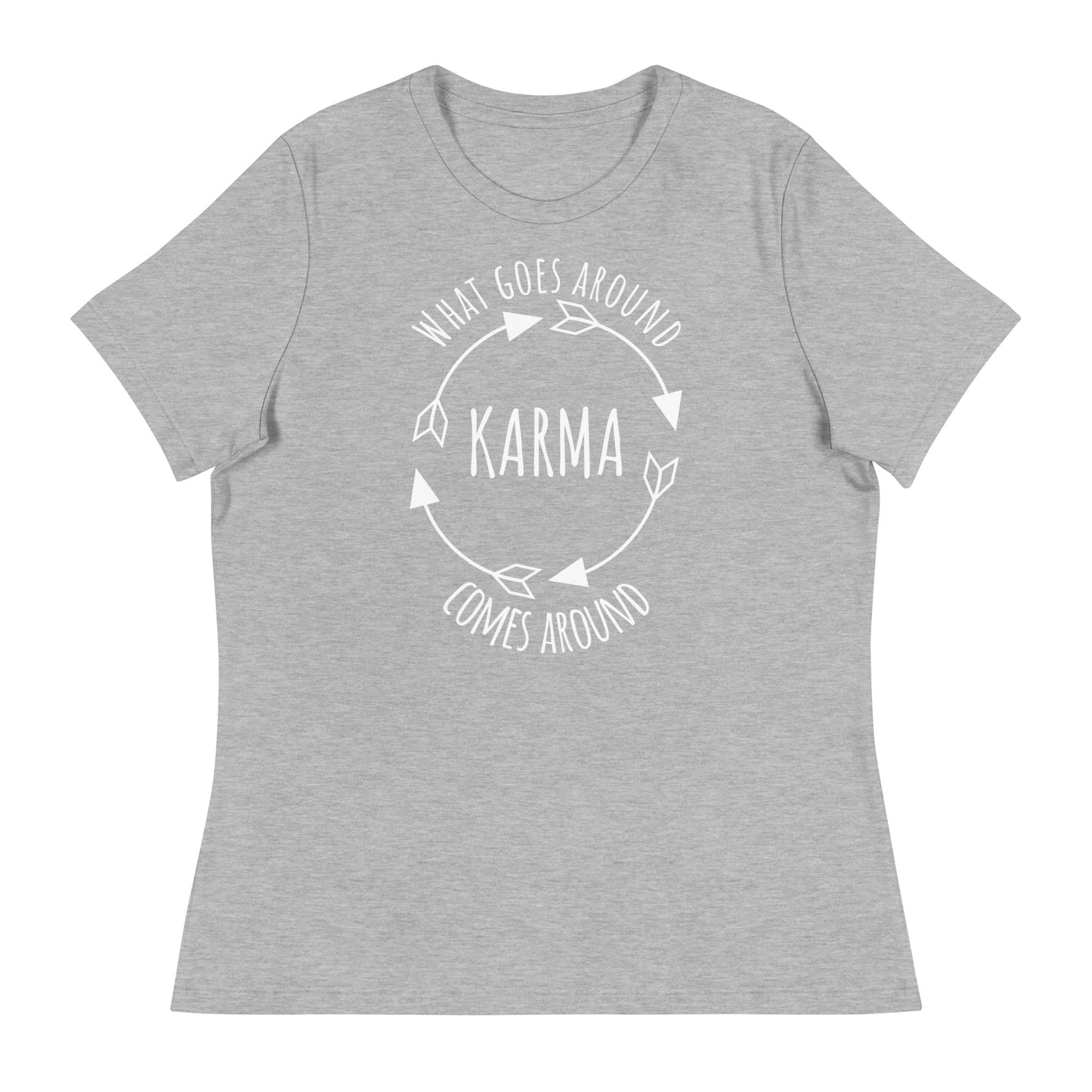 KARMA - what goes around comes around - women's tee (white lettering)